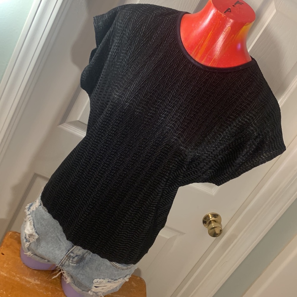 VINTAGE TANJAY Petites Black Top